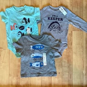 3 piece NWT Infant/Baby boy/Unisex 12/18 mo. with various adorable fish designs!